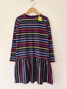 MAISONETTE PRIMARY NWT Rainbow Stripes Drop Waist Twirl Dress